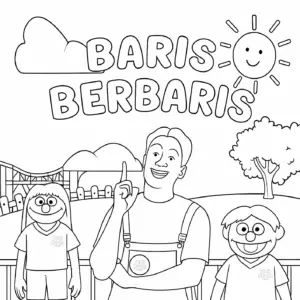 Mewarnai Baris Berbaris - Coloring Page