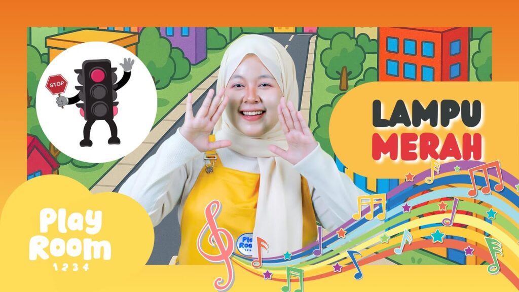 Lagu Lampu Merah PlayRoom1234 — belajar rambu lalu lintas untuk anak PAUD dan TK Indonesia