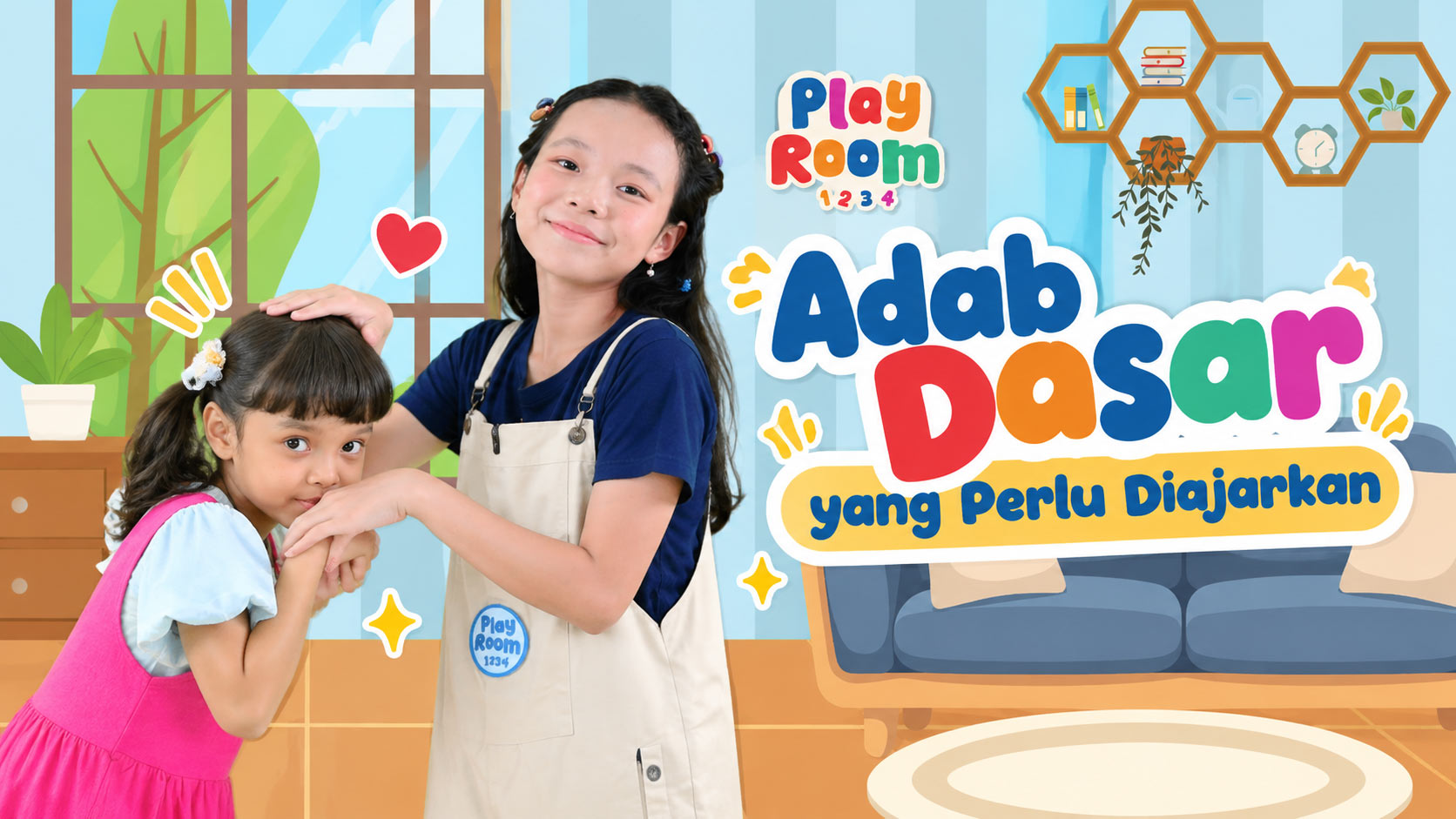 Anak mencium tangan kakak sebagai adab dasar yang perlu diajarkan